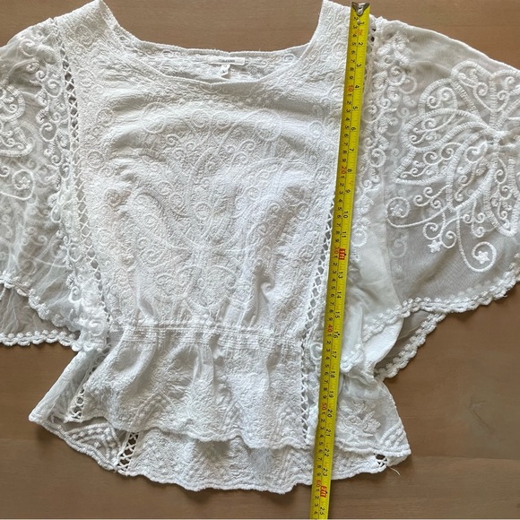 Maurices White Embroidered Mesh Top - Picture 8 of 9